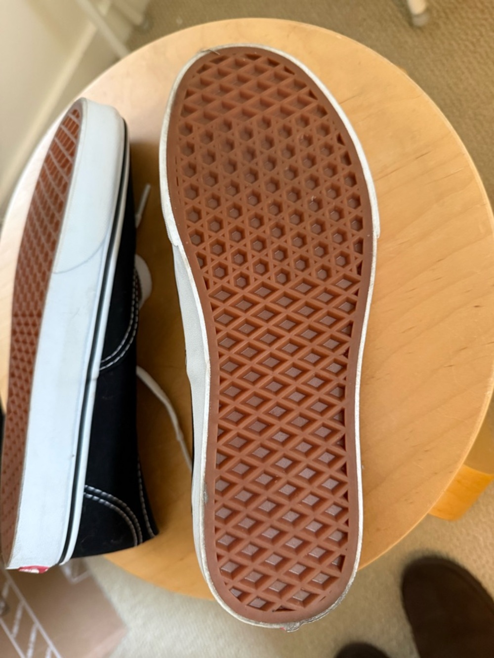 Vans Black and White Canvas Low-Top Sneakers - Picture 6 of 6